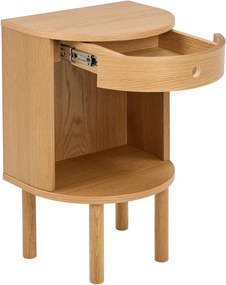 Világos natúr színű éjjeliszekrény tölgyfa dekorral Paron – Actona