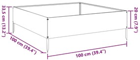 horganyzott acél kerti magaságyás 100 x 100 x 33,5 cm