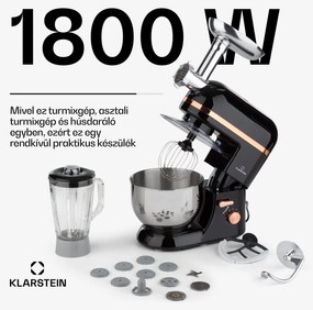 Klarstein Lucia Elegance, konyhai robotgép, mixer, húsdaráló, 1800 W, BPA mentes