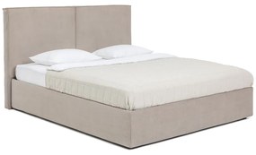 Szürkésbarna kárpitozott ágyneműtartós franciaágy ágyráccsal 180x200 cm Thessa Bold – Bonami Selection