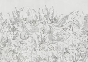 Flizelin tapéta Divatos 3D fali ragasztó Erdei állatok 312x219 Ragasztó