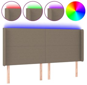 tópszínű szövet LED-es fejtámla 163x16x118/128 cm