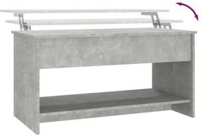 betonszürke szerelt fa dohányzóasztal 102x50x52,5 cm