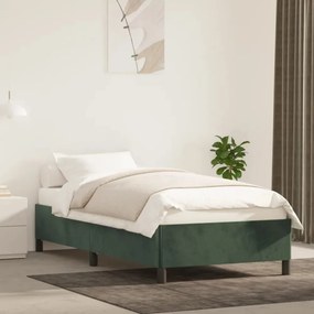 Sötétzöld bársony ágykeret 80x200 cm