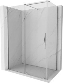 Mexen Velar, tolóajtós zuhanykabin 140 (ajtó) x 75 (fal) cm, 8mm átlátszó üveg, króm profil, 871-140-075-01-01