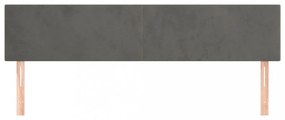 2 db sötétszürke bársony fejtámla 100x5x78/88 cm