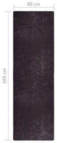 antracitszürke csúszásmentes mosható szőnyeg 80 x 300 cm