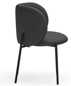 Fekete kárpitozott étkezőfotel szett 2 db-os Mogi – Teulat