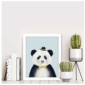 Panda dekoratív kép, 28,5 x 23,5 cm