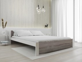 IKAROS ágy 140 x 200 cm, fehér/trüffel tölgy Ágyrács: Ágyrács nélkül, Matrac: Somnia 17 cm matrac