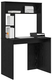 Asztal polcokkal tárolóval Musta tammi 91 x 50 x 149 cm Faanyag