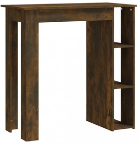 füstös tölgy színű szerelt fa bárasztal polccal 102x50x103,5 cm