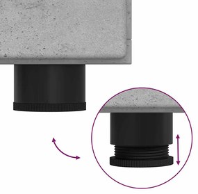 Széf polcokkal ajtóval Beton szürke 55.5 x 29 x 100 cm Faanyag