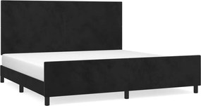 vidaXL fekete bársony ágykeret matrac nélkül 200 x 200 cm