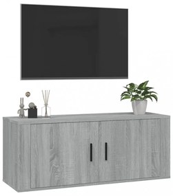 szürke sonoma színű fali TV-szekrény 100x34,5x40 cm