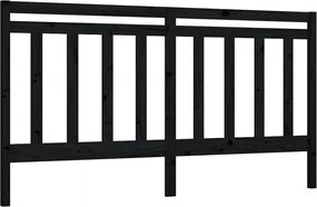 vidaXL fekete tömör fenyőfa ágyfejtámla 206 x 4 x 100 cm