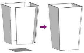 fekete acél kerti növénytartó 45 x 45 x 75 cm
