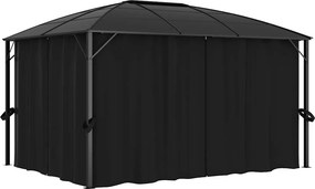 vidaXL antracitszürke pavilon függönyökkel 400 x 300 x 265 cm
