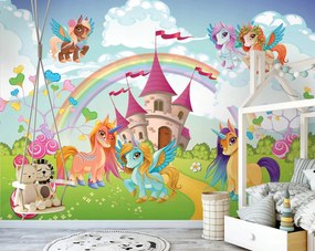 Fotótapéta Póni lovacskák szivárvány 208 x 146