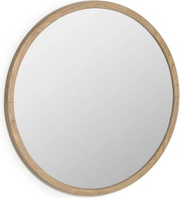 Fali tükör tömörfa kerettel ø 100 cm Alum – Kave Home