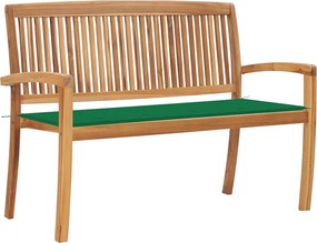 vidaXL tömör tíkfa rakásolható kerti pad párnával 128,5 cm