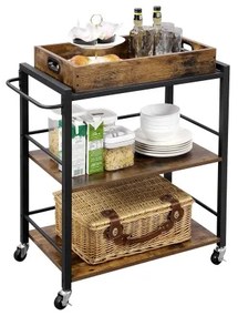 Szervírozó asztalka MARGE barna/fekete