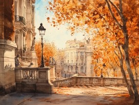 Vászonkép Canvas Város Róma Park Terasz Lépcsők Ősz Kilátás 100x75