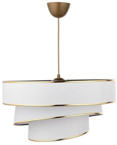 Fehér-aranyszínű függőlámpa textil búrával ø 40 cm Couper – Opviq lights