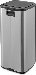 Matt ezüstszínű acél érintésre nyíló szemetes 30 l Bo Touch – Brabantia