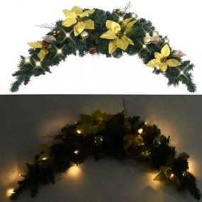 zöld PVC karácsonyi boltív LED-lámpákkal 90 cm