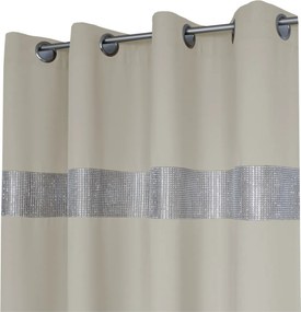Függöny Kész Panama Strasszos Átlós Függöny 145x250 Krémszínű