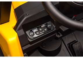 Elektromos CAT autó 60W/7500 mAh sárga/fekete + távirányító