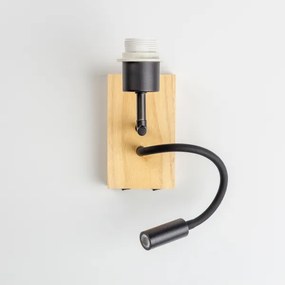 BRILAGI - LED fali lámpa NUBILA WOOD 1xE27/25W/230V + LED/3W tölgy/fekete/sárga
