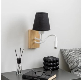 Brilagi - LED Fali lámpa NUBILA WOOD 1xE27/25W/230V + LED/3W tölgy/fekete