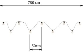 Globo 34090N - ALMAGA kültéri LED díszlánc 10xLED, 7,5 m, IP44