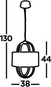 Függeszték Fekete MADRID SEARCHLIGHT 62802CC