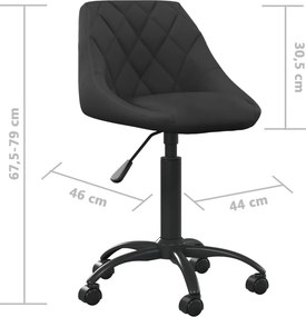 vidaXL fekete bársony irodaszék