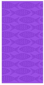 Lila pamut strandtörölköző 70x140 cm Fishes – B.E.S.