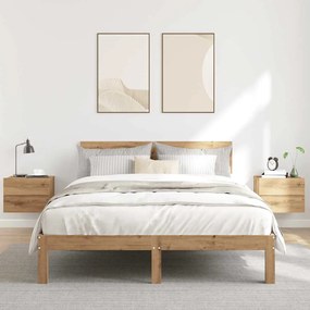 2 db kézműves tölgy fali szerelhető éjjeliszekrény 40x32x30 cm