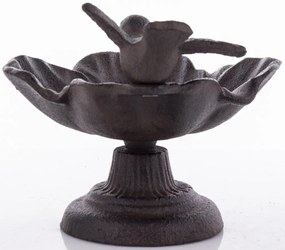 Öntöttvas madárkás barna madáritató tálka 12,5x17x15cm