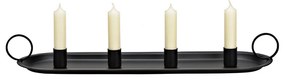 Adventi fém gyertyatartó ARRANGEMENT 49x14 cm - több színben Szín: Fekete