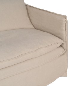 Krémszínű len kanapé 210 cm – Ixia