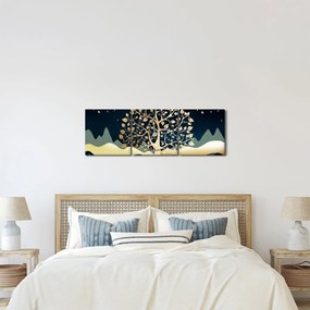 Egy aranyfa képe (órával) (90x30 cm)