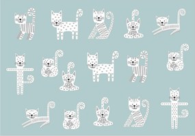 Gyerek fotótapéta skandináv cicák 312 x 219