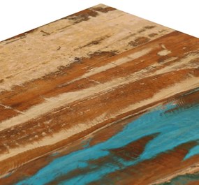 Tömör újrahasznosított fa és acél dohányzóasztal 100x50x35 cm