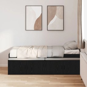 Tárolós ágykeret Fekete tölgy 90x200 cm