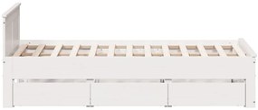 fehér tömör fenyőfa fejtámlás ágykeret matrac nélkül 120x200 cm