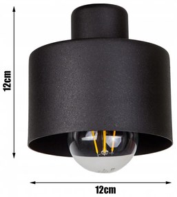 Glimex LAVOR mennyezeti lámpa fekete 3x E27 + ajándék LED izzók