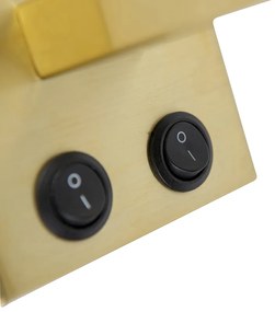 Art Deco fali lámpa arany színű, szürke árnyékolóval - Brescia