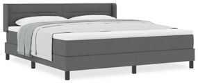 Boxspring ágy matraccal, sötétszürke, 180 x 200 cm, szövet.